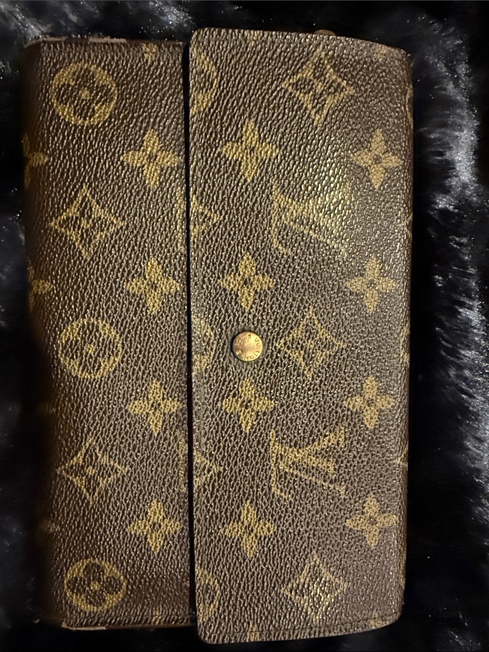 Louis Vuitton Authentic Monogram Canvas Brown Fold Wallet with Snap great cond